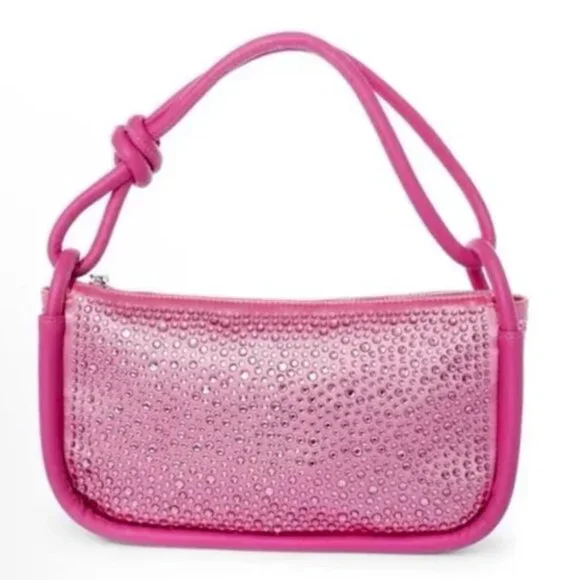 NWT JULES KAE BECCA CRYSTAL SHOULDER BAG, PINK - Picture 1 of 1